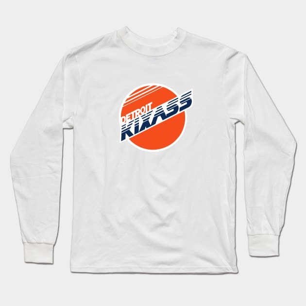 Detroit Kix Ass Long Sleeve T-Shirt by Evan Derian